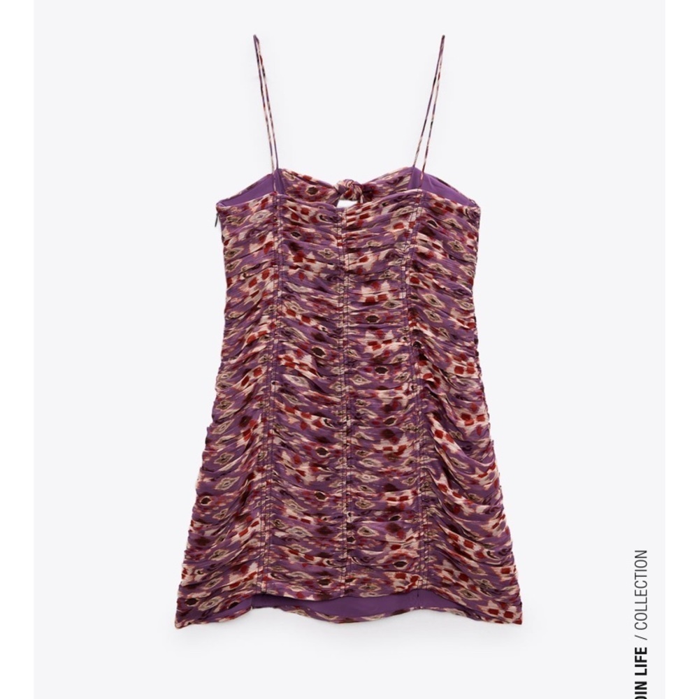 Printed DRESS WITH DRAPING - Picture 4 of 6